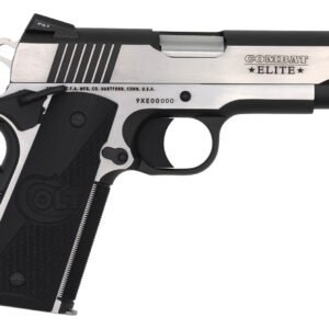 Colt Mfg O4080CE Combat Elite Commander 45 ACP 8+1 4.25" Stainless Steel Barrel, Two-Tone Serrated Stainless Steel Slide & Frame w/Beavertail, Black Scalloped G10 Grip, Ambidextrous
