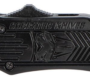CobraTec Knives SBCTK1SDNS CTK-1 Small 2.75" OTF Drop Point Plain D2 Steel Blade/Black Aluminum Handle Features Glass Breaker Includes Pocket Clip