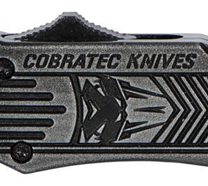 CobraTec Knives SSWCTK1SDNS CTK-1 Small 2.75" OTF Drop Point Plain D2 Steel Blade/Black Stonewashed Aluminum Handle Features Glass Breaker Includes Pocket Clip