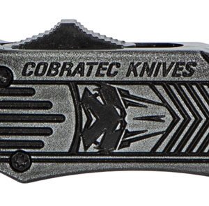 CobraTec Knives SSWCTK1STNS CTK-1 Small 2.75" OTF Tanto Plain D2 Steel Blade/Black Stonewashed Aluminum Handle Features Glass Breaker Includes Pocket Clip