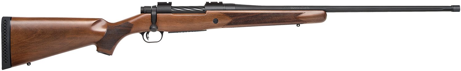 Mossberg 28132 Patriot Full Size 300 Win Mag 3+1 24" Matte Blued Fluted Threaded Barrel, Drilled & Tapped Matte Blued Stainless Steel Receiver, Walnut Fixed Stock, Right Hand