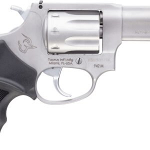Taurus 2942M039 942 22 WMR 8rd 3" Barrel, Overall Matte Finish Stainless Steel & Finger Grooved Black Polymer Grip