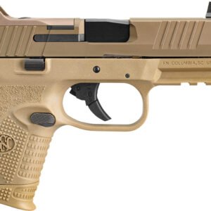 FN 66100781 509CT Compact 9mm Luger 10+1, 4.32" Black Steel Threaded Barrel, Flat Dark Earth PVD Optic Cut/Serrated Stainless Steel Slide, Flat Dark Earth Polymer Frame w/Picatinny Rail, Ambidextrous