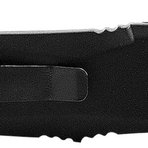 Templar Knife LBR331 Gen II Large 3.50" OTF Drop Point Plain Black Oxide Stonewashed 440C SS Blade, 5.25" Black Aluminum/Rubber Handle, Glass Breaker