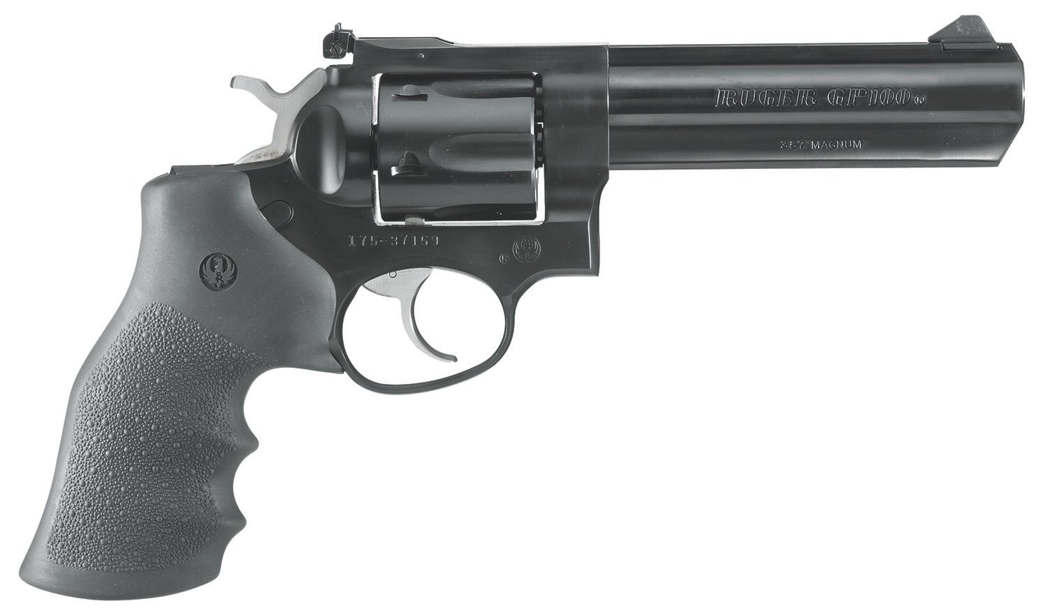 Ruger 1756 GP100 Sports South Exclusive 357 Mag 6 Shot 5" Blued Full Lug Steel Barrel, Blued Cylinder Blued Steel Frame, Black Finger Grooved Rubber Grip, Transfer Bar Safety, Exposed Hammer