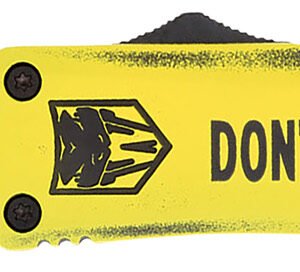 CobraTec Knives MDTOMFS3DNS FS-3 Don't Tread On Me Medium 3" OTF Drop Point Plain D2 Steel Blade Yellow w/"Don't Tread On Me" Aluminum Cerakoted Handle Features Glass Breaker Includes Pocket Clip