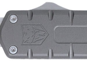 CobraTec Knives CTEGRYM390DNS Enforcer 3.25" OTF Drop Point Plain M390 Steel Blade/Gray Aluminum Handle