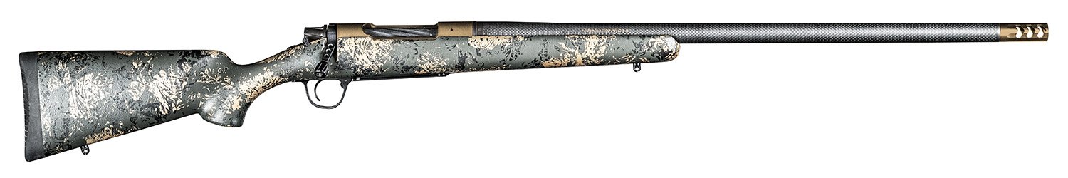 Christensen Arms 8010620100 Ridgeline FFT 300 WSM 3+1 20" Carbon Fiber/Threaded Barrel, Burnt Bronze Cerakote, Green with Black/Tan Accents Stock