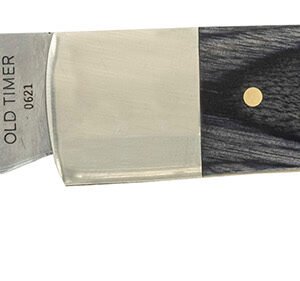 Old Timer 1135989 Heritage Series Bruin 50th Anniversary 2.80" Drop Point Plain D2 Steel Blade 3.70" Black Wood Laminate Handle