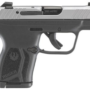 Ruger 13744 LCP Max Compact 380 ACP 10+1 2.80" Black Oxide Steel Barrel, Matte Stainless Serrated Slide, Black Polymer Frame w/Serrated Trigger Guard w/Black Nylon Grip