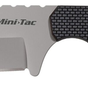 Cold Steel CS49HCFZ Mini Tac Bowie 3.63" Fixed Clip Point Plain Stonewashed 8Cr13MoV SS Blade, 3.25" Griv-Ex Handle