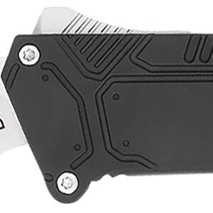 CobraTec Knives BLKSFDNS Special Forces  3.25" OTF Drop Point Plain Satin D2 Steel Blade, 4.75" Black Textured Anodized Aluminum Handle