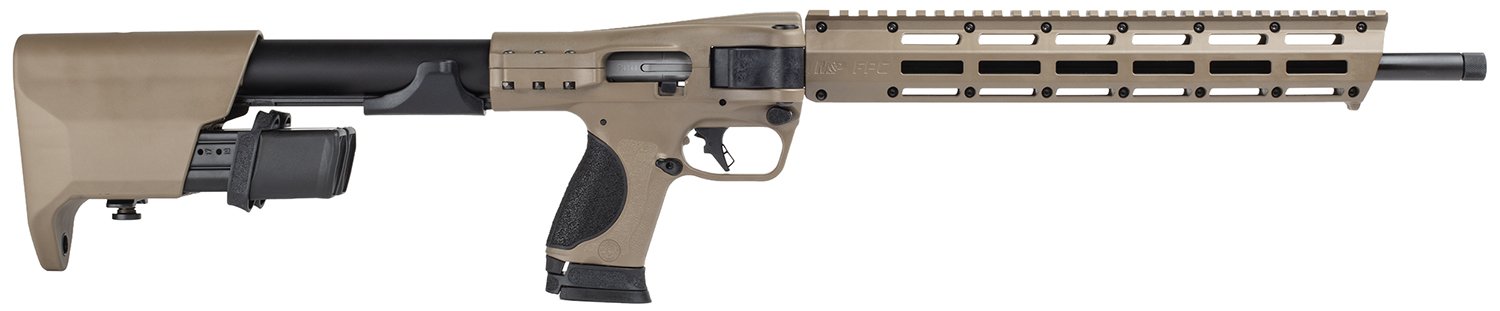 Smith & Wesson 14376 M&P FPC 9mm Luger 23+1 18.60" Black Oxide Flat Dark Earth Cerakote Aluminum Receiver M-LOK Handguard Polymer Stock Palm Swell Grip