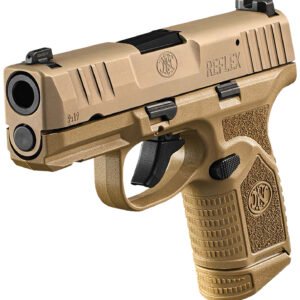 FN 66101421 Reflex 9mm Luger 10+1 3.30" Micro-Compact Frame Flat Dark Earth PVD Serrated Steel Slide w/Picatinny Rail Stippled Grip Ambidextrous