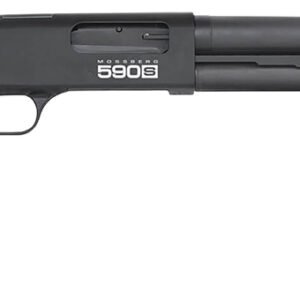 Mossberg 51609 590S 12 Gauge Pump 3" 10+1 18.50" Matte Blued Heavy Walled Barrel, Drilled & Tapped Black Receiver, Fixed Black Synthetic Stock