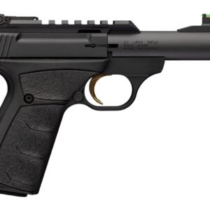 Browning 051610490 Buck Mark Micro SR 22 LR 10+1 4" Matte Black Threaded Bull Barrel, Serrated w/Picatinny Rail Slide, Matte Black Aluminum Frame, Black Overmolded UFX Grip