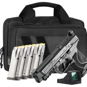 Smith & Wesson 14748 M&P M2.0 Bundle Full Size 10mm Auto 15+1 4.60" Black Armornite Stainless Steel Barrel & Serrated w/Optic Slide, Black Polymer Frame w/Picatinny Rail, Interchangeable Palmswell Gri