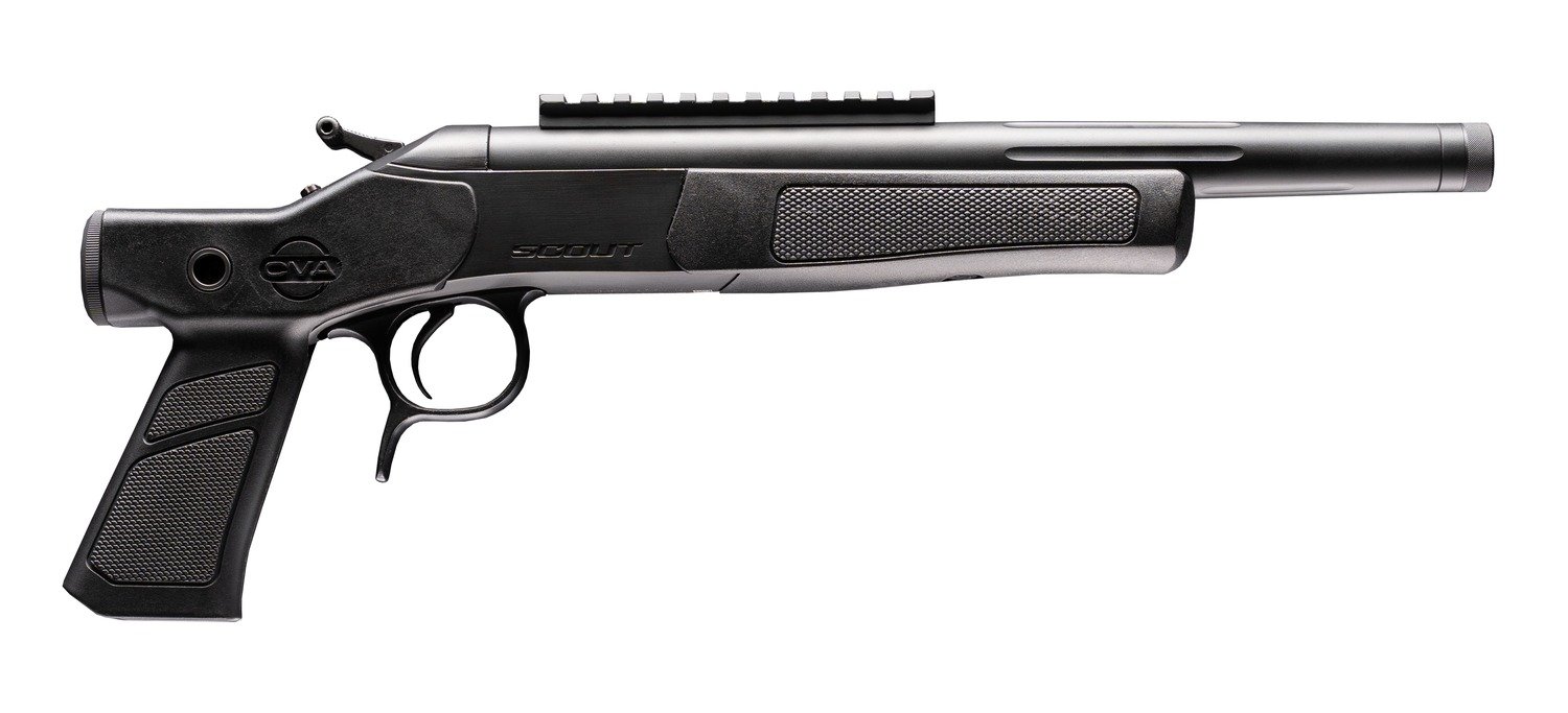 CVA CP802 Scout XP 300 Blackout 1rd 11.50" Matte Stainless Steel Fluted Threaded Barrel, Picatinny Rail, Graphite Black XP Pistol Grip