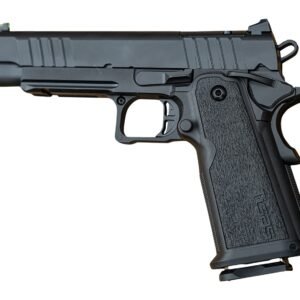 Tisas Arms 12500017 1911 Duty DS 9mm Luger 17+1 5" Black Cerakote Carbon Steel Serrated Slide, Black Cerakote Carbon Steel Frame w/Accessory Rail & Beavertail, Polymer Grip