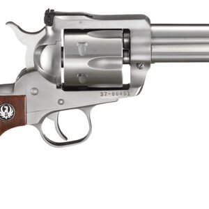 Ruger 0309 Blackhawk 357 Mag 6rd 4.63" Satin Stainless Steel Barrel, Cylinder & Frame, Hardwood Grip, Transfer Bar Safety, Exposed Hammer