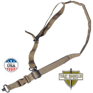 Warrior Sling 2n1 Web Quick Adjustment QD Push Button Swivel 1 1/4 inch Coyote