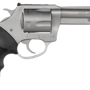 Charter Arms 79942 Pitbull Large 9mm Luger 5 Shot 4.20" Matte Stainless Steel Barrel, Cylinder & Frame w/Black Finger Grooved Rubber Grip