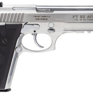 Taurus 1-920159-17 92 Serrated Frame 9mm Luger 17+1 5" Matte Stainless Steel Barrel, Matte Stainless Steel Serrated Slide, Stainless Aluminum Frame w/Picatinny Rail, Black Polymer Grip, Right Hand