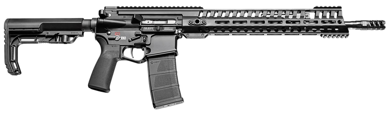 Patriot Ordnance Factory 01148 P415 *CA Compliant 5.56x45mm NATO 10+1 16.50" Chrome Moly Barrel Black Hard Coat Anodized Receiver, 6 Position MFT Black Stock & Black Polymer Grip Ambidextrous