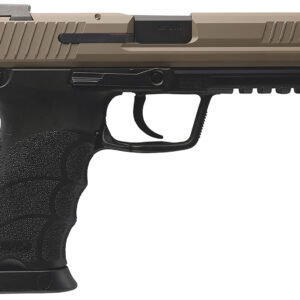 HK 81001208 HK45 V1 45 ACP 10+1 4.46" Black Polygonal Rifled Barrel, Flat Dark Earth Cerakote Serrated Steel Slide, Flat Dark Earth Polymer Frame w/Picatinny Rail, Ambidextrous