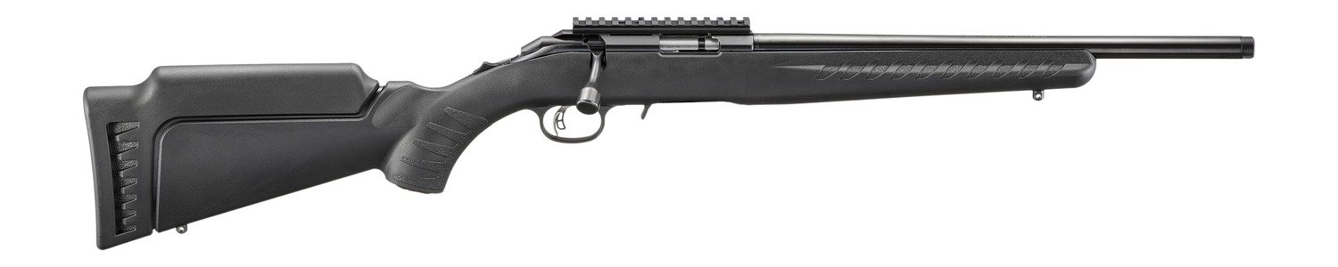 Ruger American 17 HMR 9+1 16.10" Satin Blued Threaded Barrel, Satin Blued Alloy Steel Receiver w/Picatinny Rail, Black Adj LOP Synthetic Stock