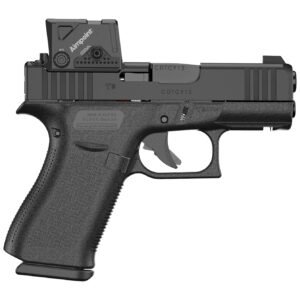 Glock PX4350B03FRMOS8A4 G43X MOS8 w/Aimpoint 9mm Luger 15+1 3.41" Black GMB Barrel, Black Steel Serrated w/Optic Slide, Black Polymer Frame w/Accessory Rail, Aimpoint COA 3.5 MOA Red Dot, Ambidextrous
