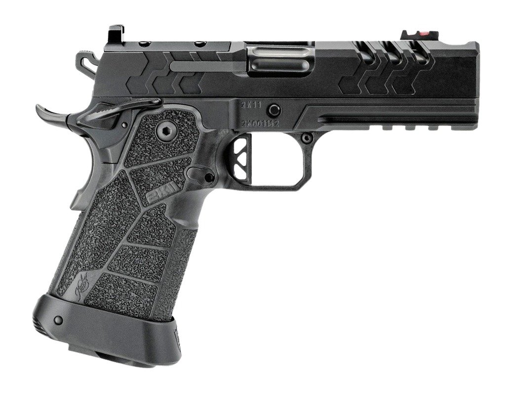 Kimber Mfg, Inc 3500105 2K11 Pro Comp Full Size Frame 9mm Luger 19+1 5" Compensated Barrel, Black Stainless Steel Lightening Cut/Optic Ready/Serrated Slide, Black Stainless Steel Frame w/Beavertail &