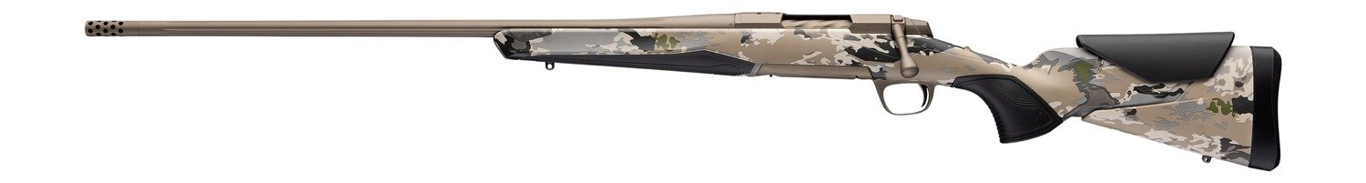 Browning 036125229 X-Bolt 2 Speed Full Size 300 Win Mag 3+1 26" Smoked Bronze Cerakote Fluted Threaded Barrel & Steel Drilled & Tapped Receiver, Ovix Camo w/Black Overmold Adj Vari-Tech Synthetic Stoc