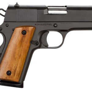 Rock Island 51416 GI Standard CS *CA Compliant 45 ACP 7+1 3.50" Stainless Bull Barrel, Black Parkerized Serrated Steel Slide, Black Parkerized Steel Frame w/Beavertail, Wood Grip, Right Hand