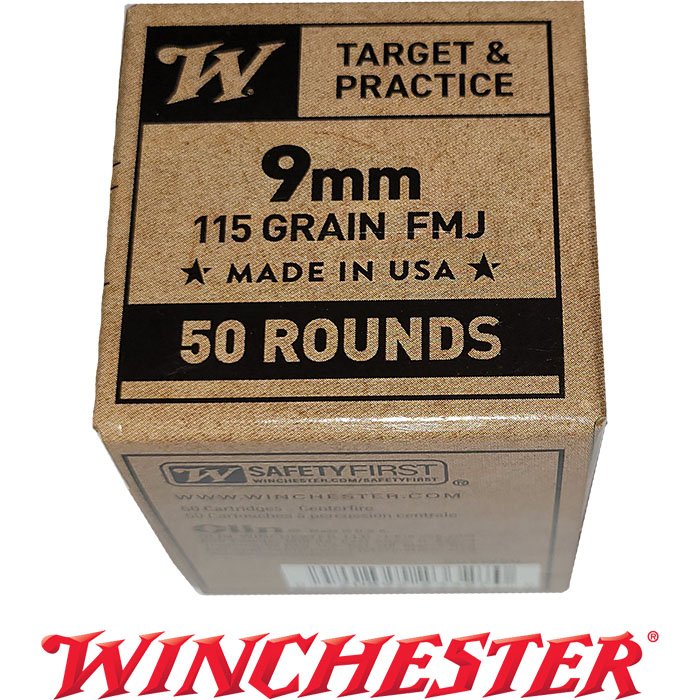 9MM Luger 115 Grain Full Metal Jacket Box of 50