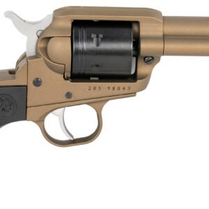 Ruger 2017 Wrangler  22 LR 6 Shot 3.75" Burnt Bronze Cerakote Steel Barrel, Burnt Bronze Cerakote Aluminum Frame, Black Cerakote Cylinder, Black Birdshead Grip, Exposed Hammer