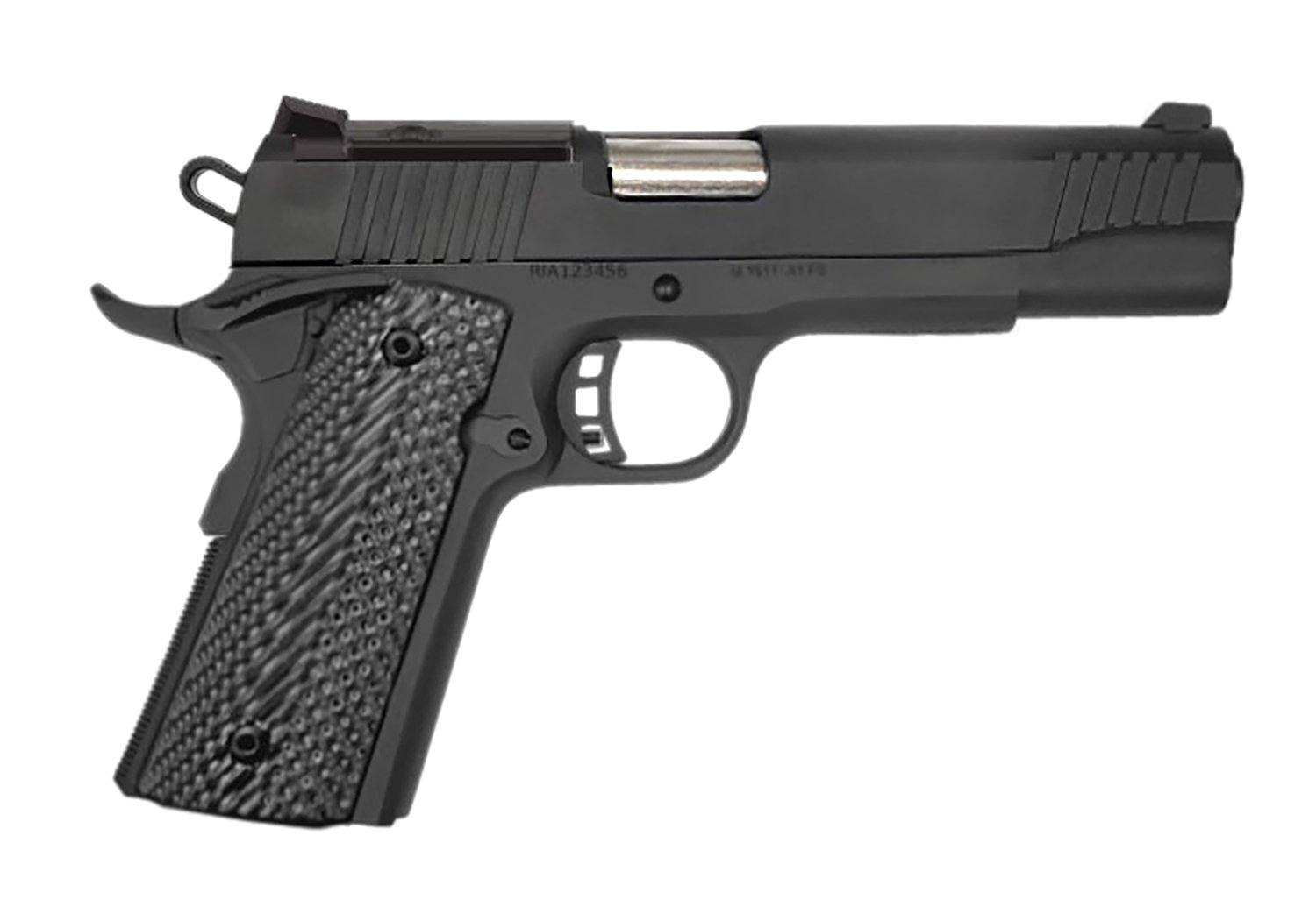 Rock Island 57180 GI 10mm 8+1 5" Matte Black Steel Barrel, Optic Cut/Serrated Steel Slide, Steel Frame, Black Rubber Grip