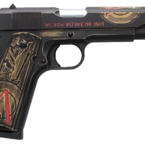 Tisas Arms 10100518AA1 1911 Spartan Full Size 45 ACP 7+1 5" Distressed Multi-Color Cerakote Serrated Slide & Carbon Steel Frame w/Beavertail, Aluminum Cerakote w/Engraving Grip