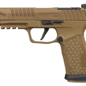 Sig Sauer 365XF9CFO P365 Fuse 9mm Luger 17+1 21+1 4.30" Black Barrel, Coyote Cerakote Stainless Steel Optic Ready/Serrated Slide & Frame w/Picatinny Rail, Interchangeable Backstrap Grip
