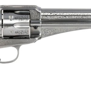 Taylors & Company 550389 1875 Army Outlaw 45 Colt (LC) Caliber with 7.50" Barrel, 6rd Capacity Cylinder, Overall White Engraved Finish Steel & Walnut Grip