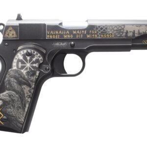 Tisas Arms Customs 10100516AA10 1911 A1 Stakeout Norse God Sports South Exclusive 45 ACP 8+1 5" Carbon Steel Serrated Slide Carbon Steel Frame w/Beavertail