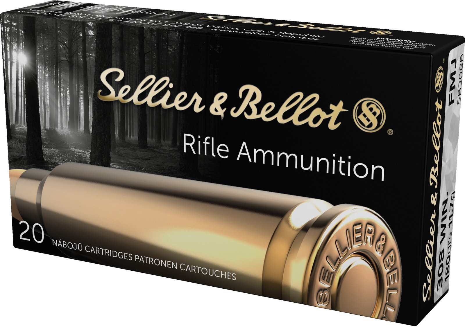 S&B 308 180GR FMJ 20RD