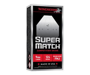 WIN SUPER MATCH 9MM 124GR RN 50/500